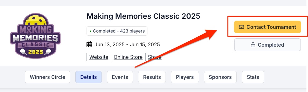 Contact Tournament Contact Tournament